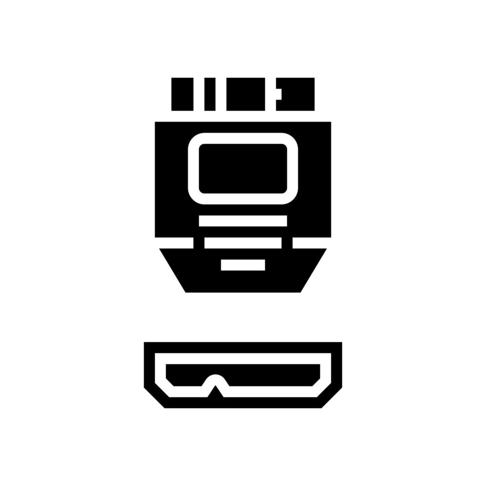 USB micro b glyphe icône vecteur illustration