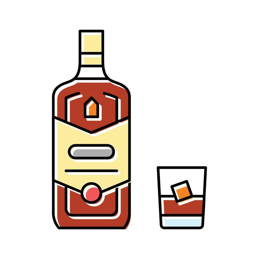 whisky boisson bouteille Couleur icône vecteur illustration
