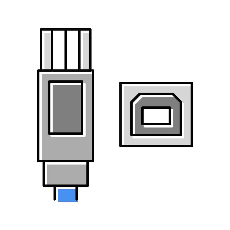 USB type b Couleur icône vecteur illustration