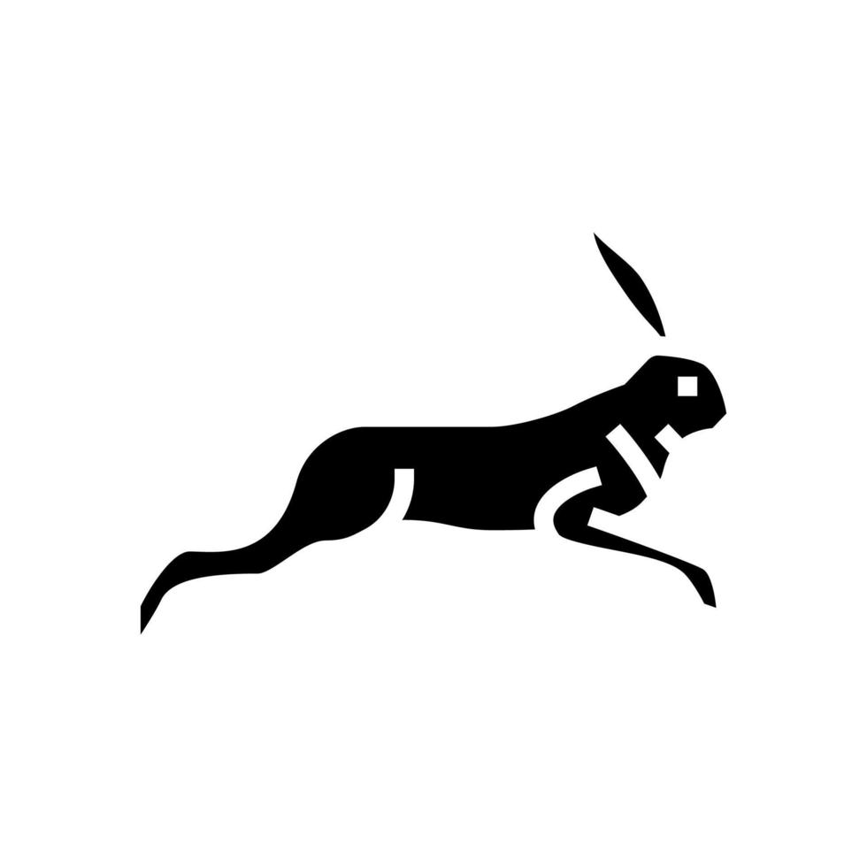 lièvre sauvage animal glyphe icône vecteur illustration