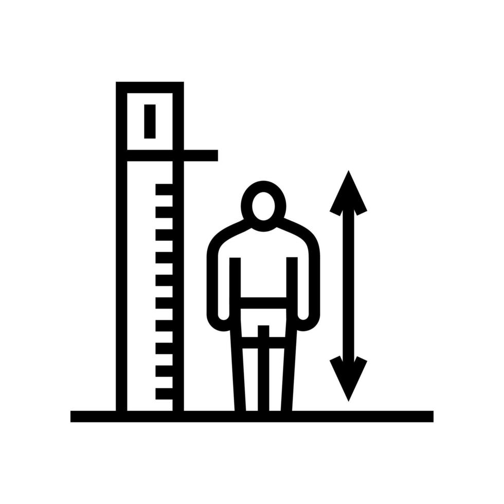 la taille limite enfant ligne icône vecteur illustration