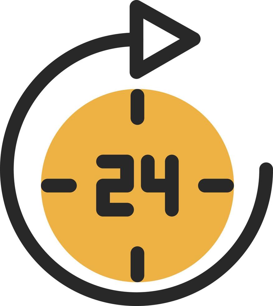 conception d'icônes vectorielles 24 heures sur 24 vecteur
