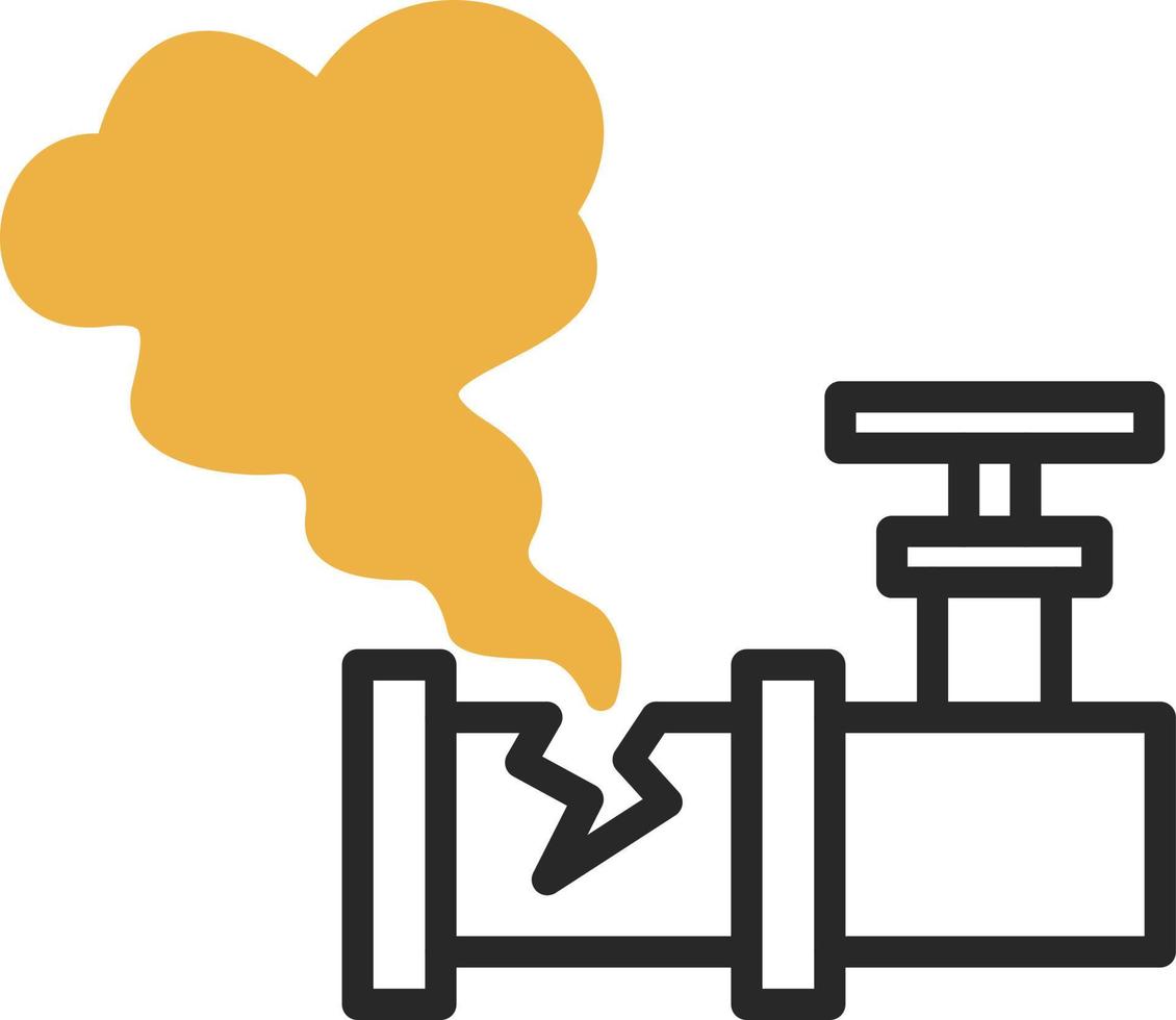 conception d'icône de vecteur de fuite de tuyau de gaz