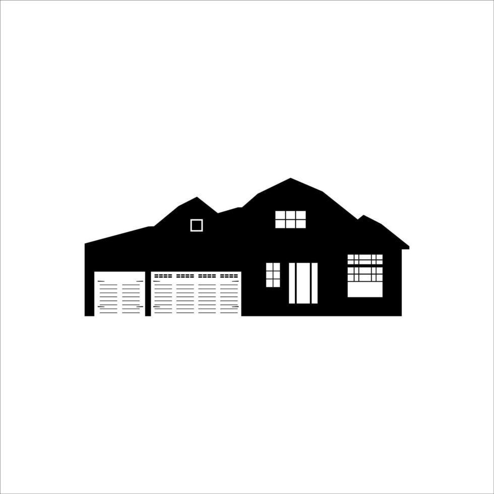maison silhouette vecteur conception sur noir et blanc Contexte