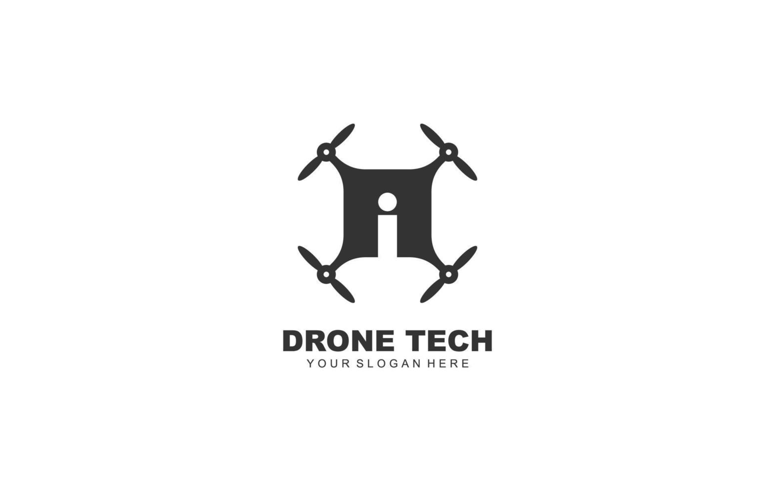 je drone logo conception inspiration. vecteur lettre modèle conception pour marque.