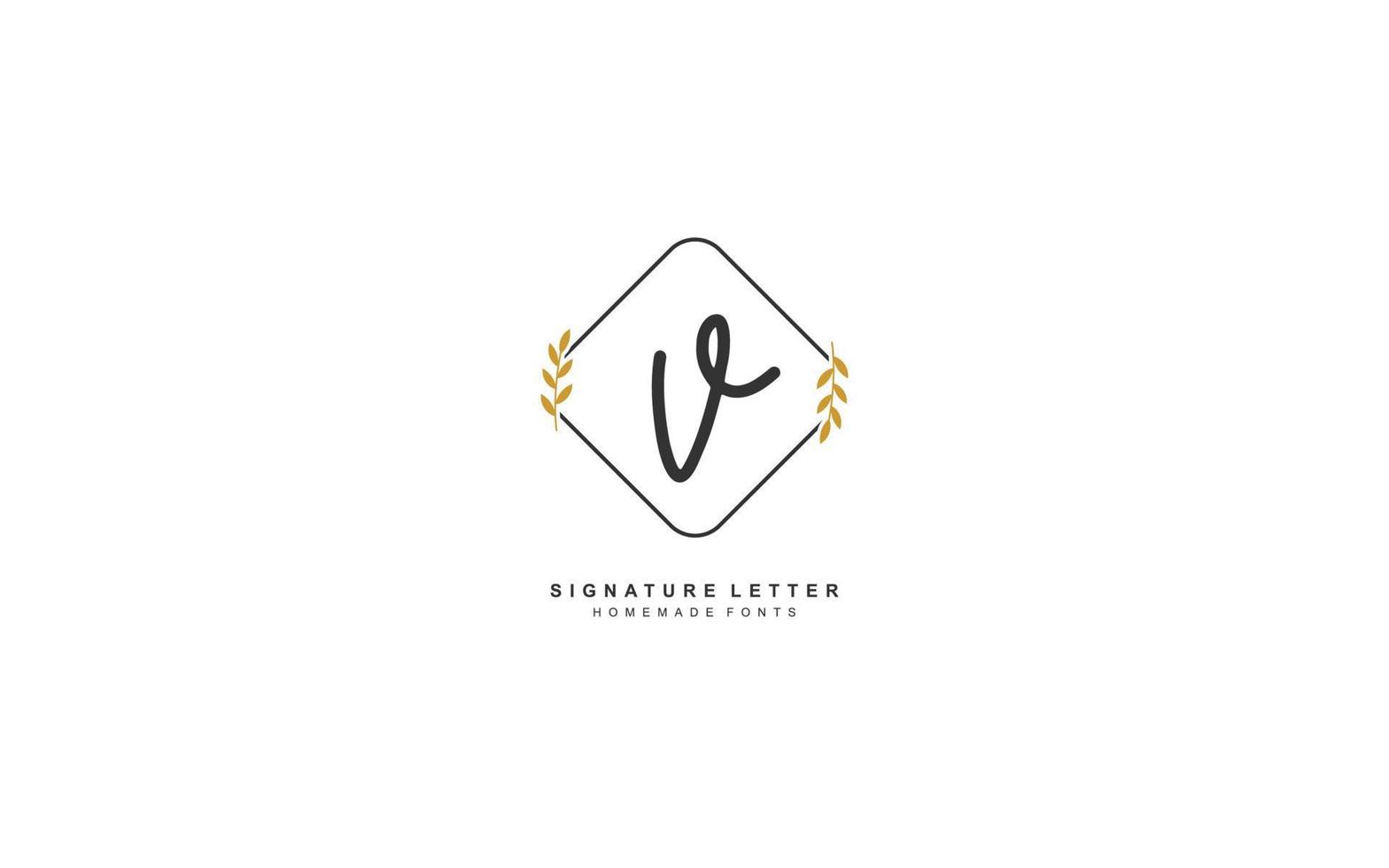 v initiale lettre écriture et Signature logo. une concept avec modèle élément. vecteur