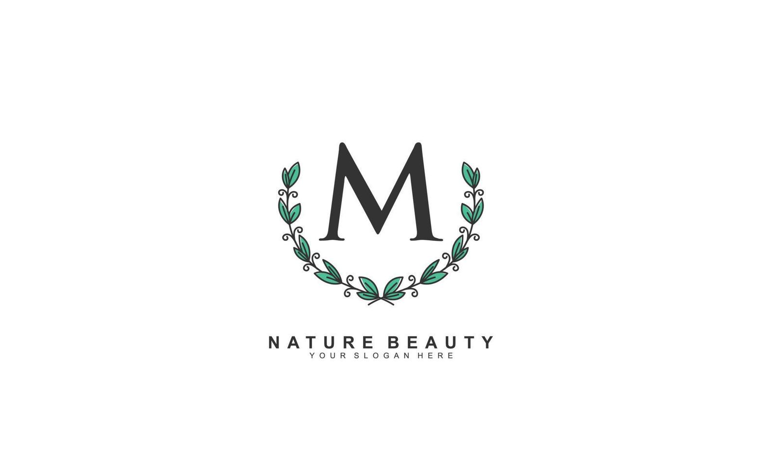 m beauté floral logo conception inspiration. vecteur lettre mariage modèle conception pour marque.