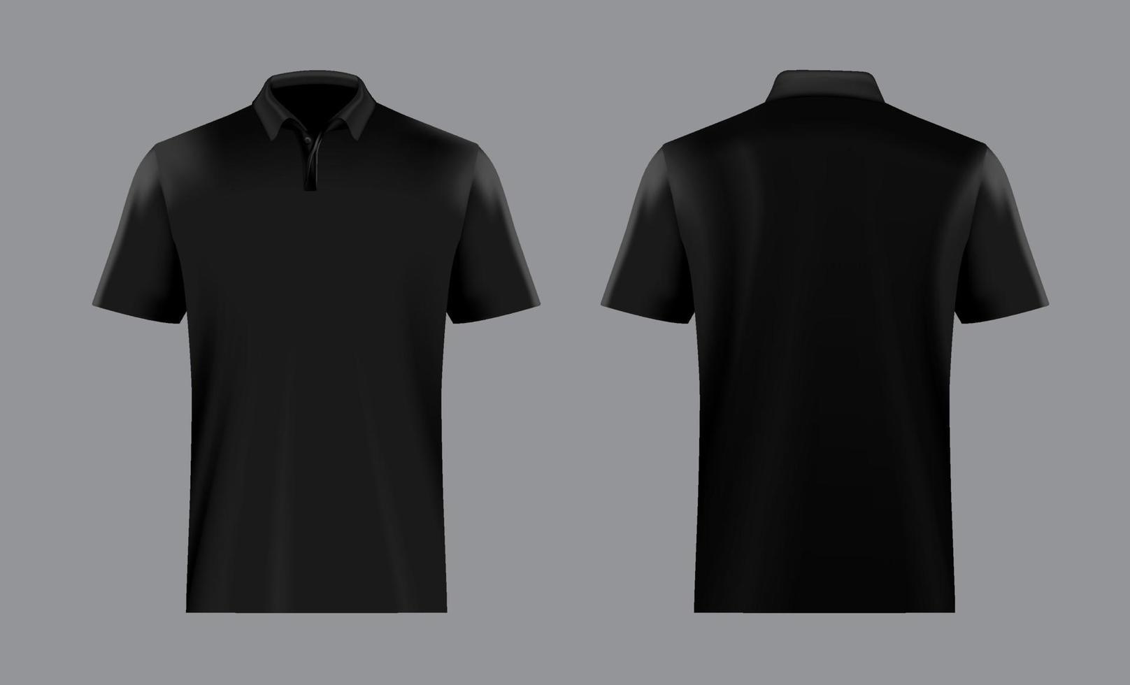 3d noir polo chemise maquette vecteur