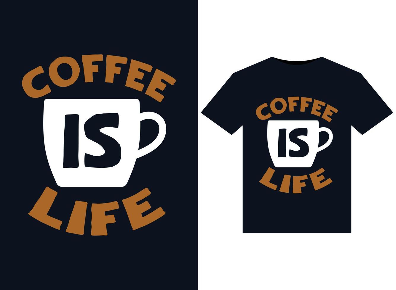 café est la vie des illustrations pour prêt à imprimer t-shirts conception vecteur