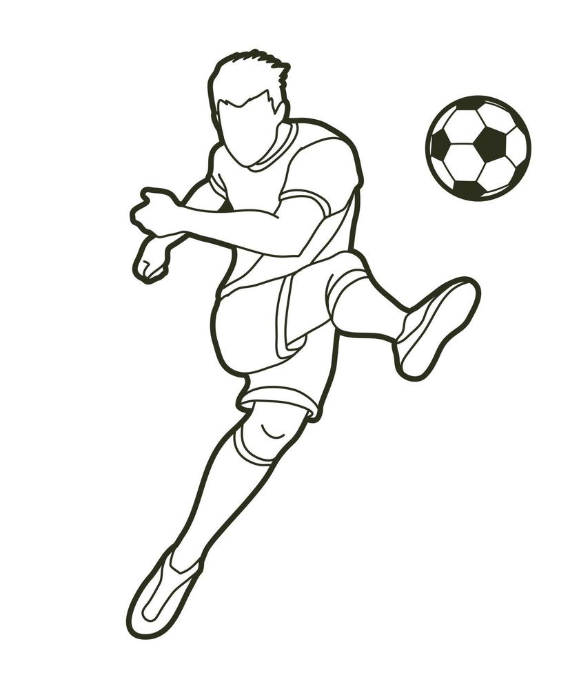 contour d & # 39; action de joueur de football vecteur