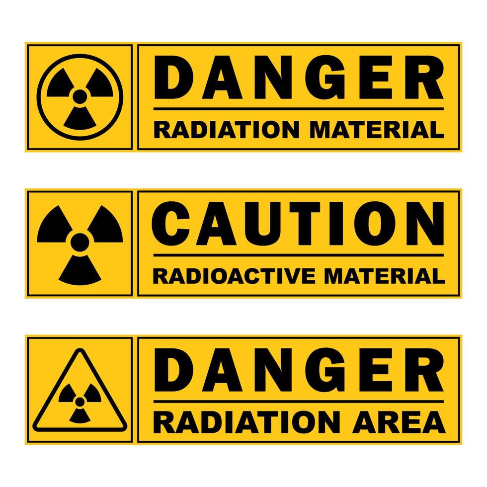 danger mise en garde radioactif zone radiation Matériel chanter Jaune imprimable signe modèle conception vecteur