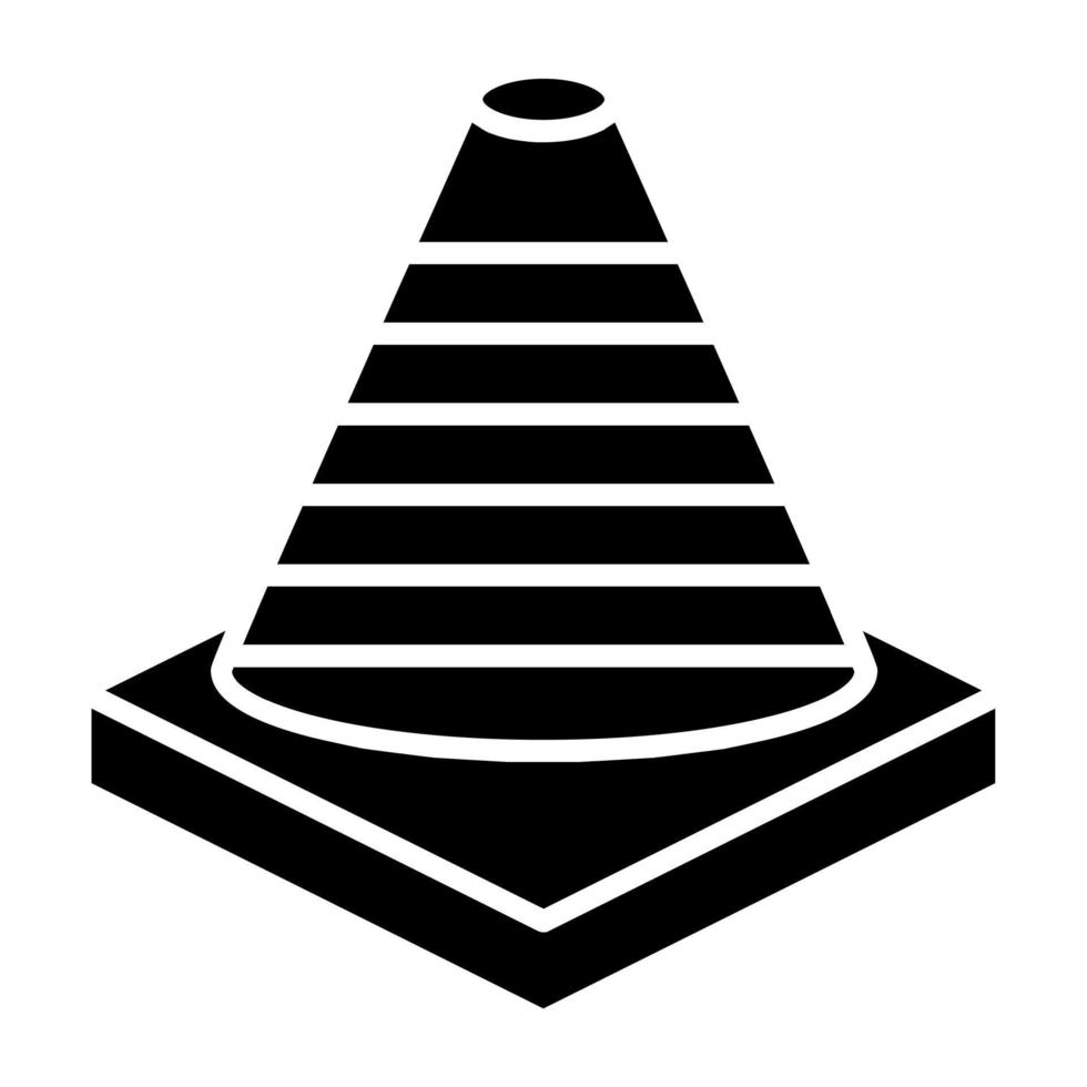 style d'icône de cône de signalisation vecteur