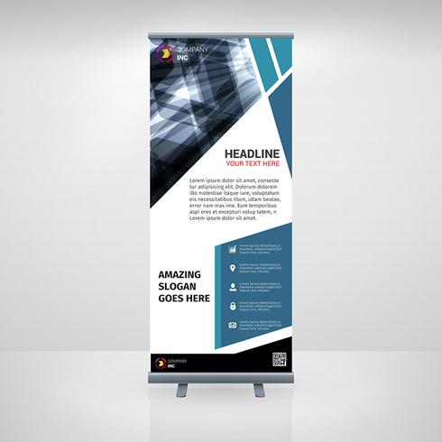 entreprise bleue roll up banner vecteur