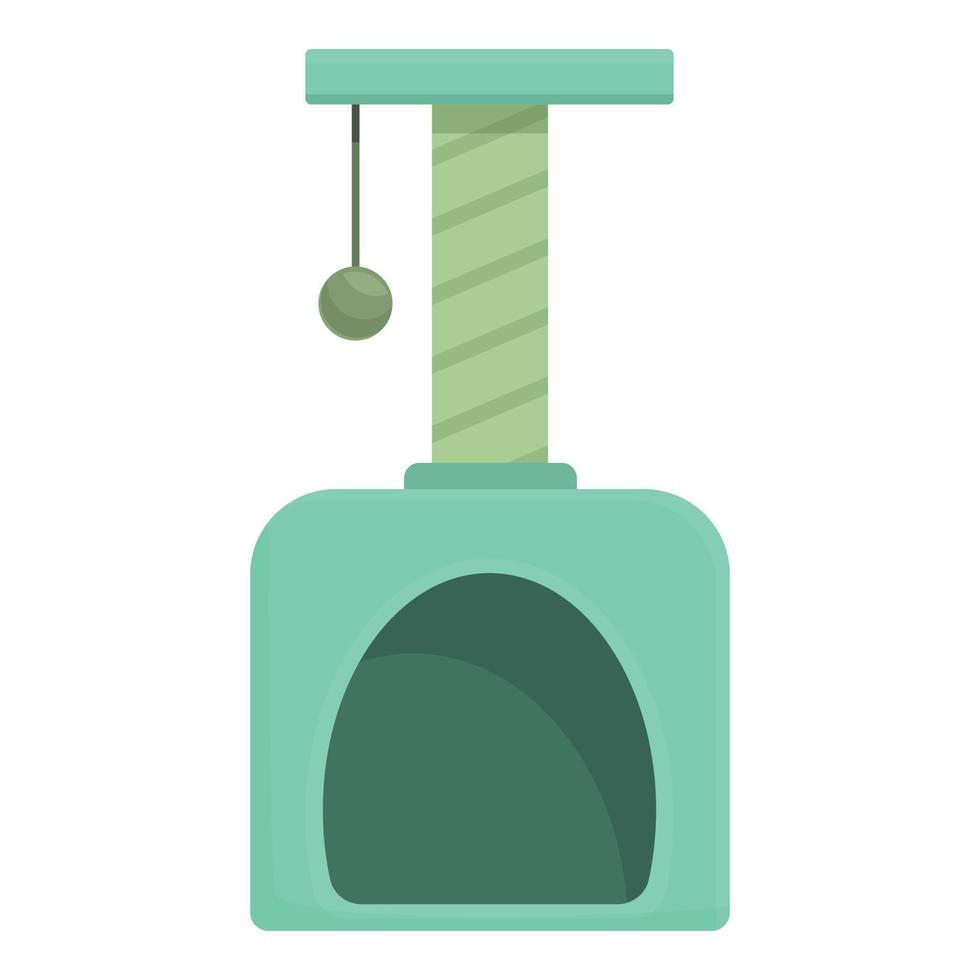 vert chat maison icône dessin animé vecteur. la tour Publier vecteur