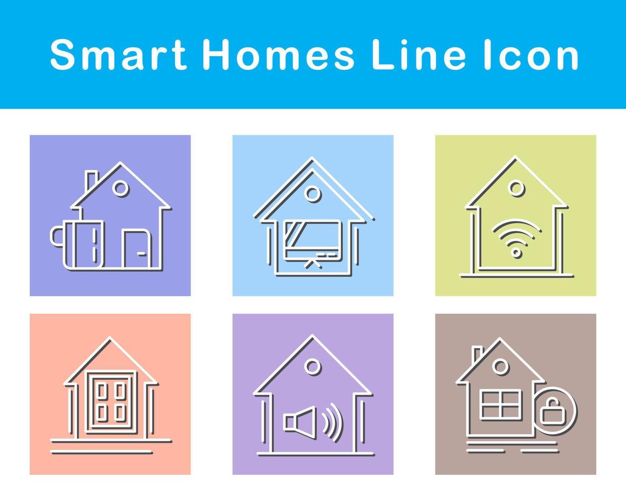 intelligent maisons vecteur icône ensemble