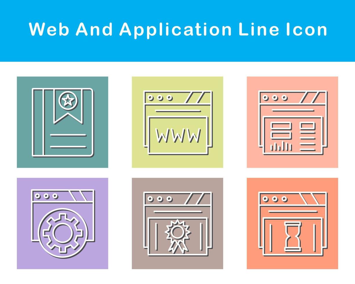 la toile et application vecteur icône ensemble