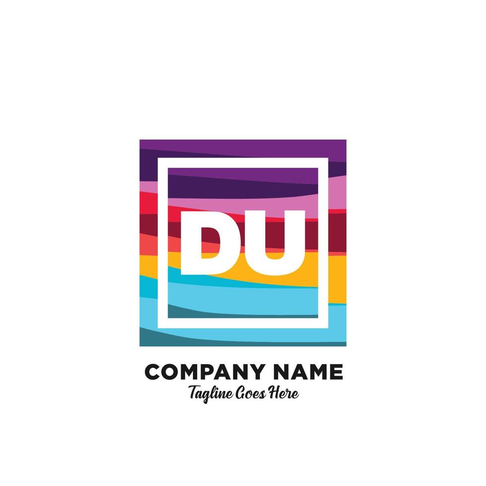 du initiale logo avec coloré modèle vecteur. vecteur