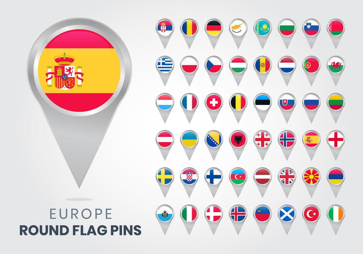 épinglettes du drapeau rond de l'Europe vecteur