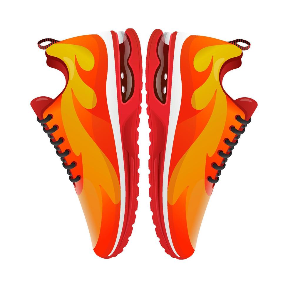 fonctionnement des chaussures vecteur illustration avec Feu forme Jaune et rouge isolé sur blanc Contexte