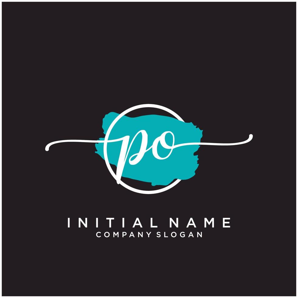 initiale po féminin logo collections modèle. écriture logo de initiale signature, mariage, mode, bijoux, boutique, floral et botanique avec Créatif modèle pour tout entreprise ou entreprise. vecteur