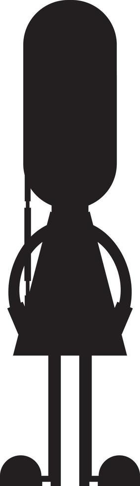 dessin animé Britanique bœuf Royal garde dans silhouette vecteur