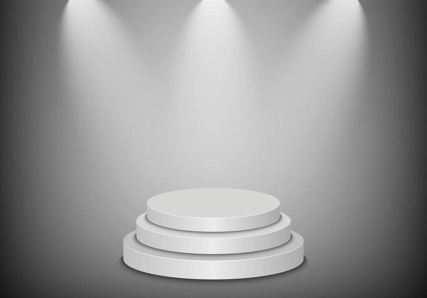 podium de scène avec éclairage sur fond gris, illustration vectorielle vecteur