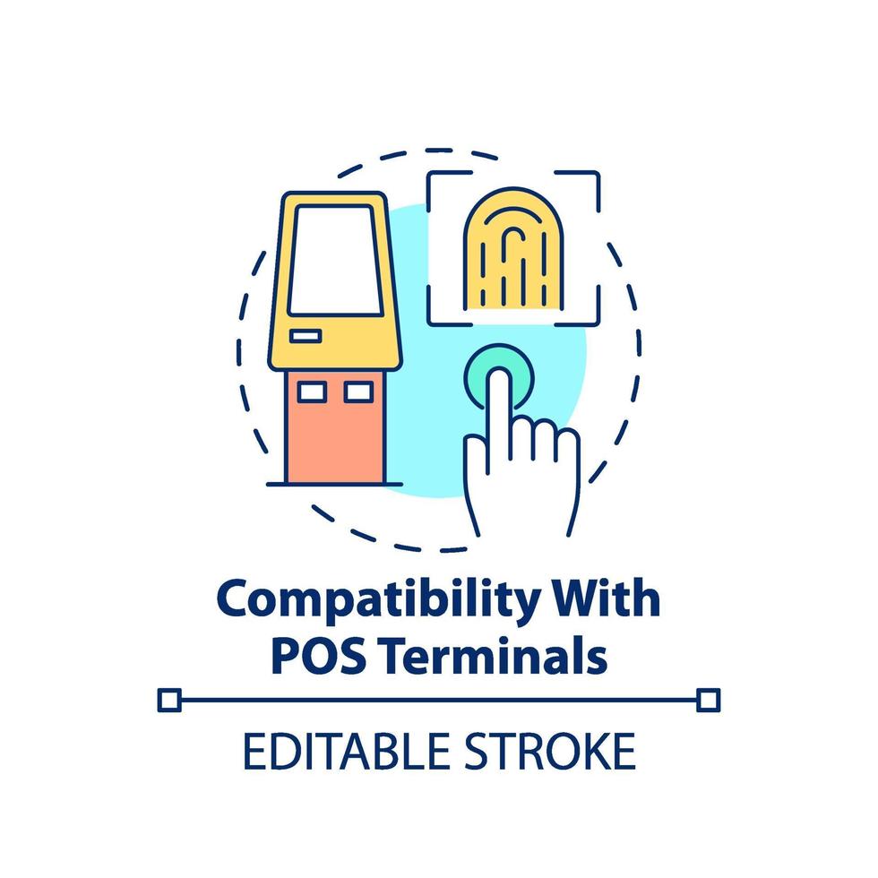 compatibilité avec l'icône de concept de terminaux de point de vente vecteur