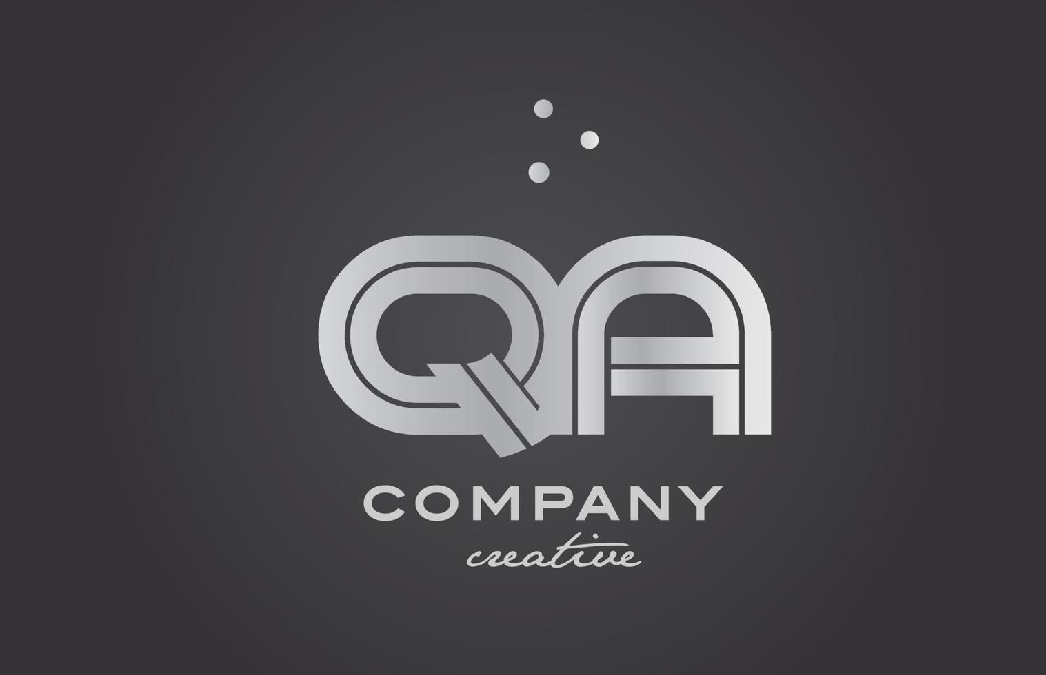 or d'or qa combinaison alphabet audacieux lettre logo avec points. rejoint Créatif modèle conception pour entreprise et affaires vecteur