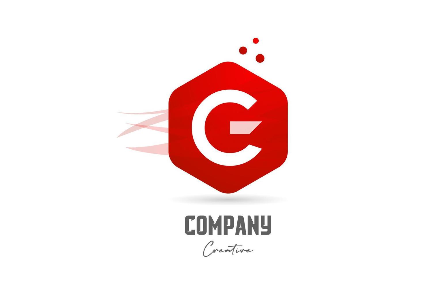 g rouge hexagone lettre alphabet logo icône conception. Créatif modèle pour affaires et entreprise vecteur