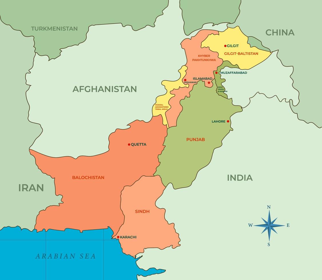 pays carte de Pakistan concept vecteur