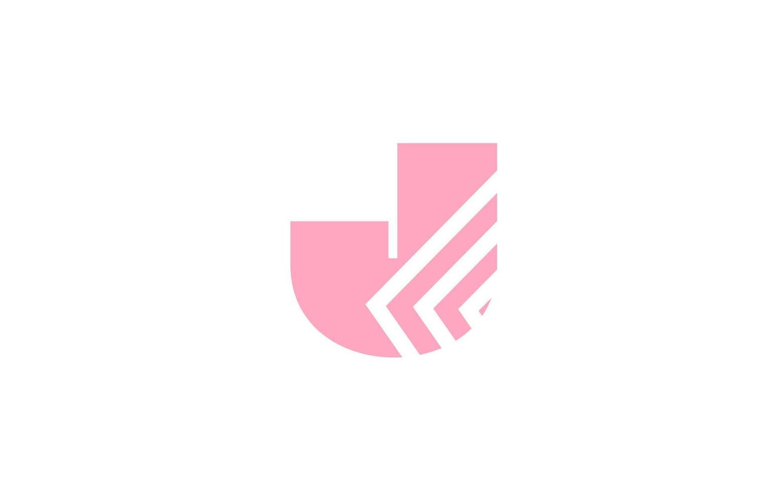 rose lettre j alphabet logo icône avec ligne conception. Créatif géométrique modèle pour entreprise et affaires vecteur