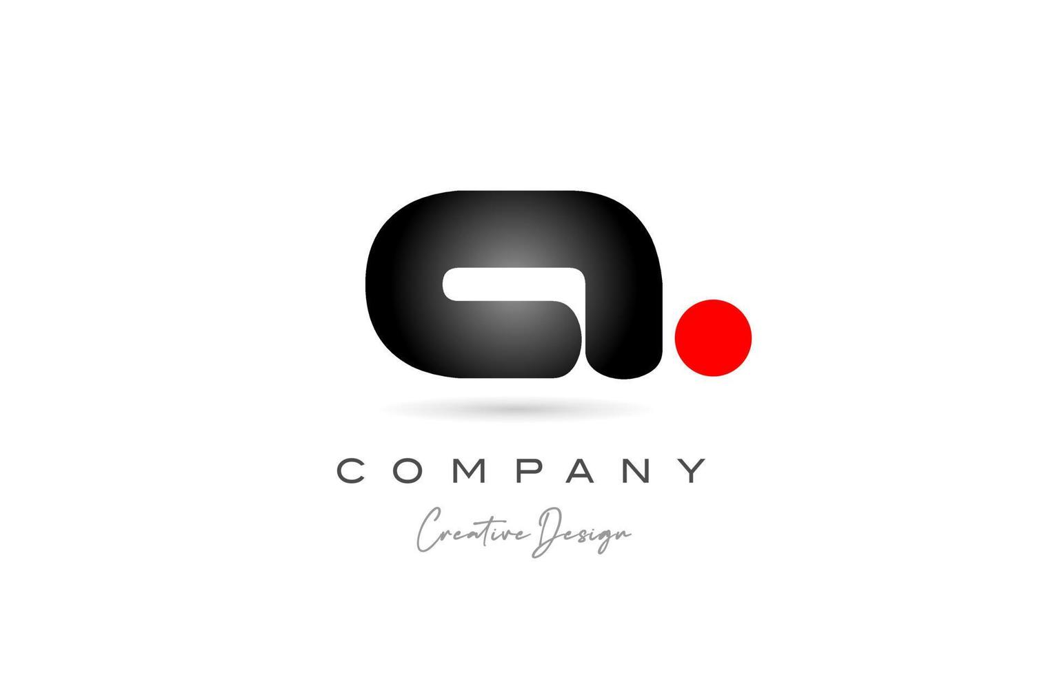 rouge noir point une alphabet lettre logo icône conception avec pente. Créatif modèle pour affaires et entreprise vecteur