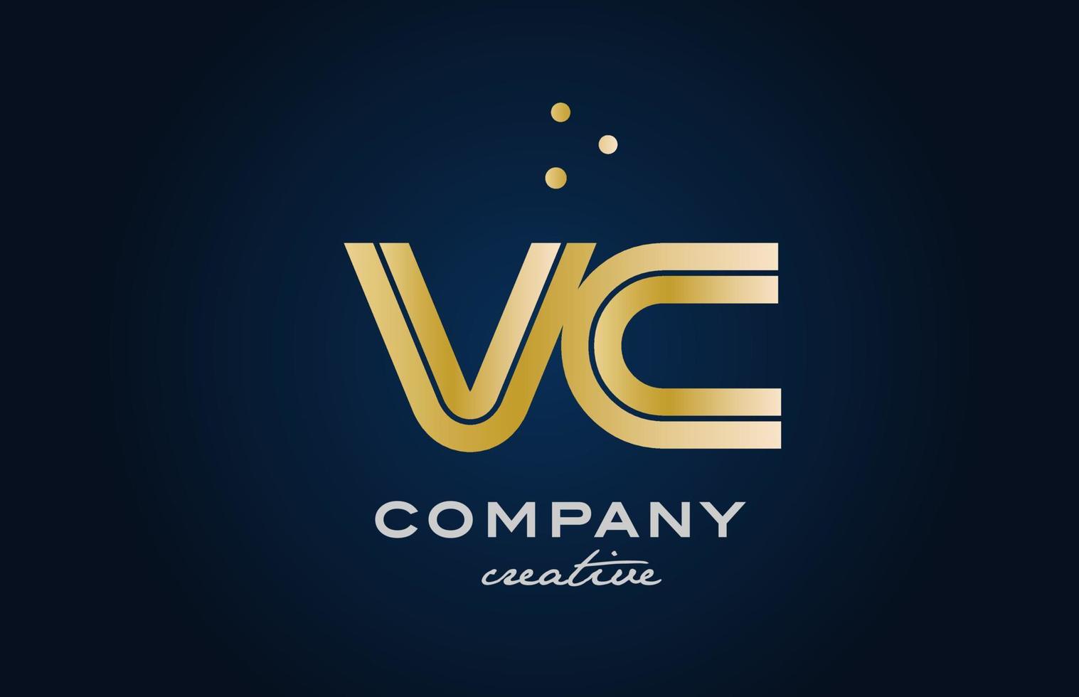 or d'or vc combinaison alphabet audacieux lettre logo avec points. rejoint Créatif modèle conception pour entreprise et affaires vecteur