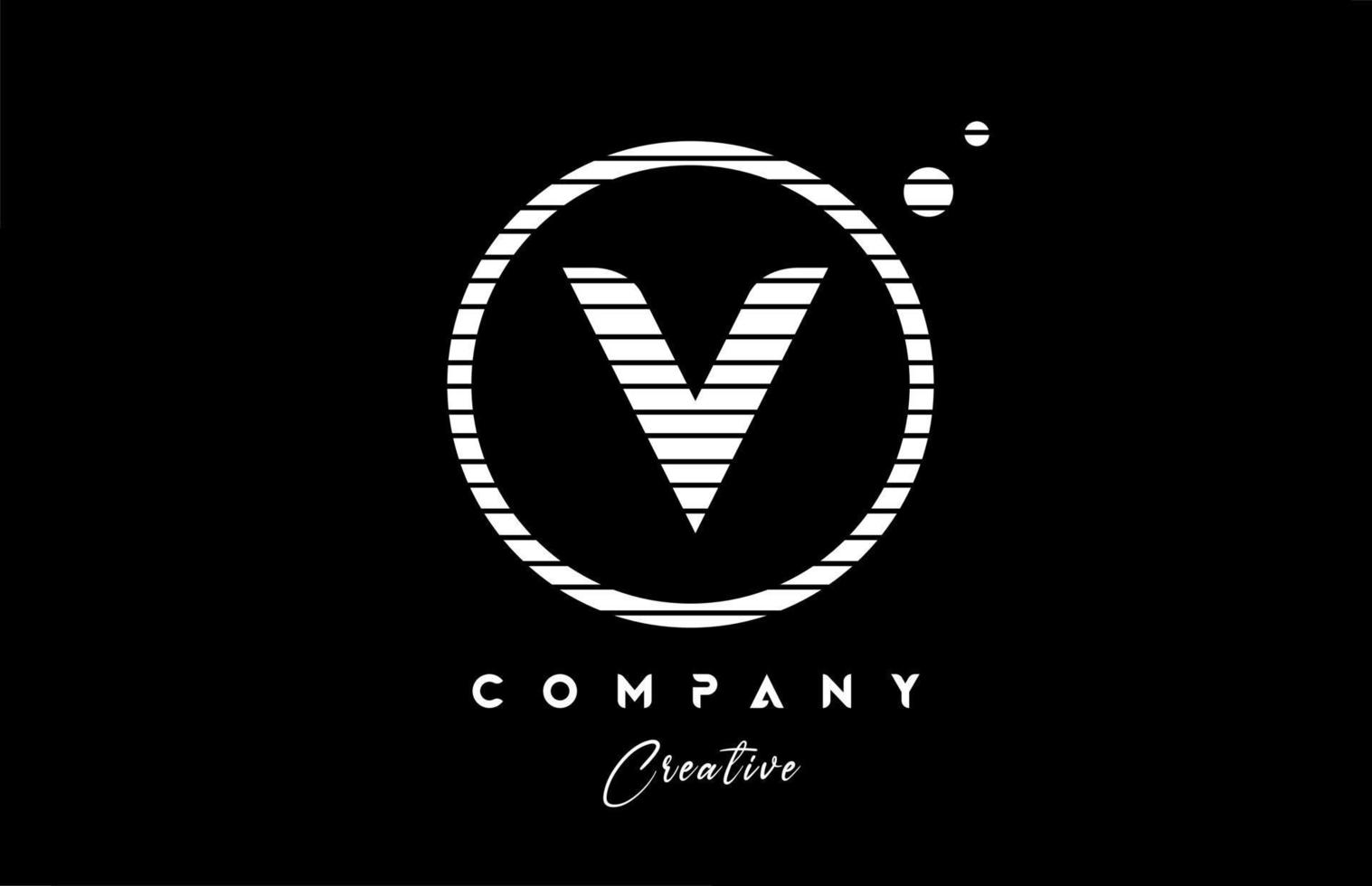 v alphabet lettre logo icône conception avec noir et blanc ligne Bande. Créatif modèle pour affaires et entreprise vecteur