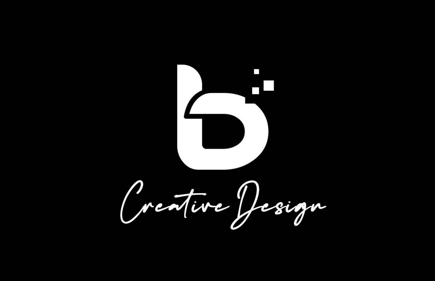 b alphabet lettre logo icône conception avec points et noir et blanc couleur. Créatif modèle pour affaires et entreprise vecteur