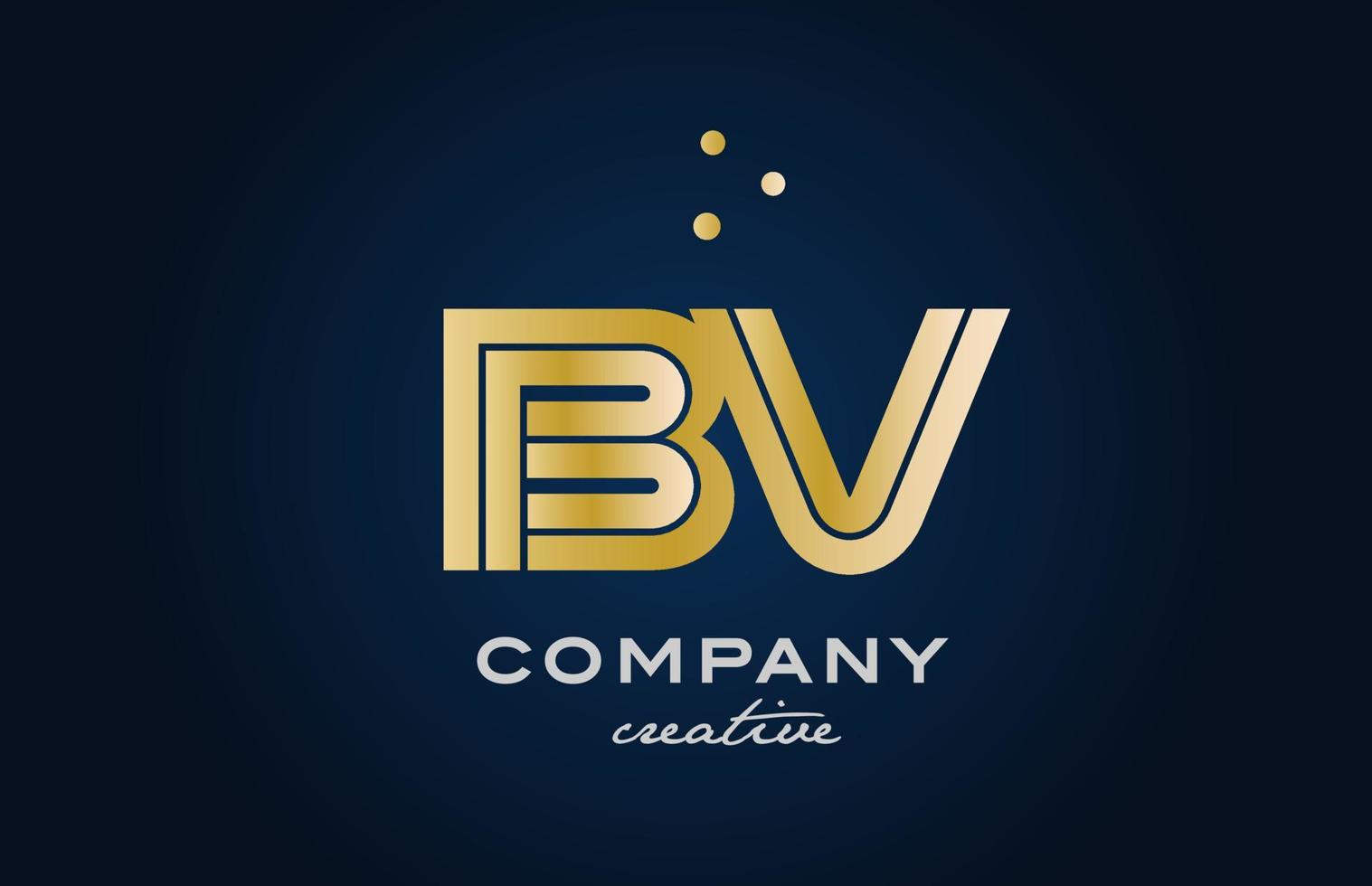 or d'or bv combinaison alphabet audacieux lettre logo avec points. rejoint Créatif modèle conception pour entreprise et affaires vecteur