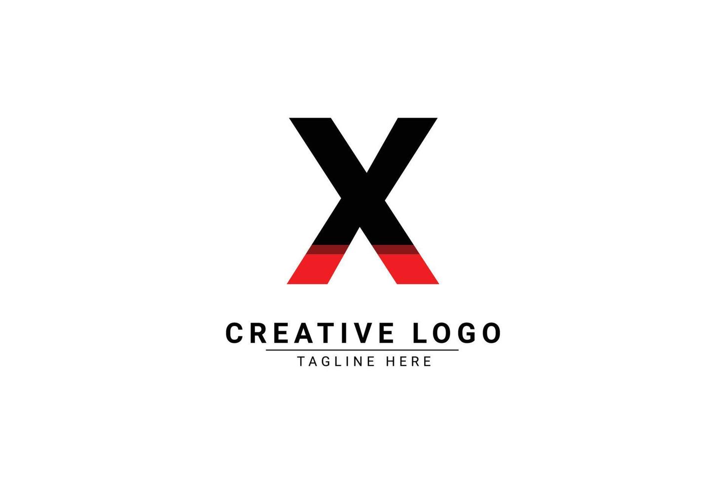 initiale lettre X logo. rouge et noir forme c lettre logo avec ombre utilisable pour affaires et l'image de marque logos. plat vecteur logo conception modèle élément.