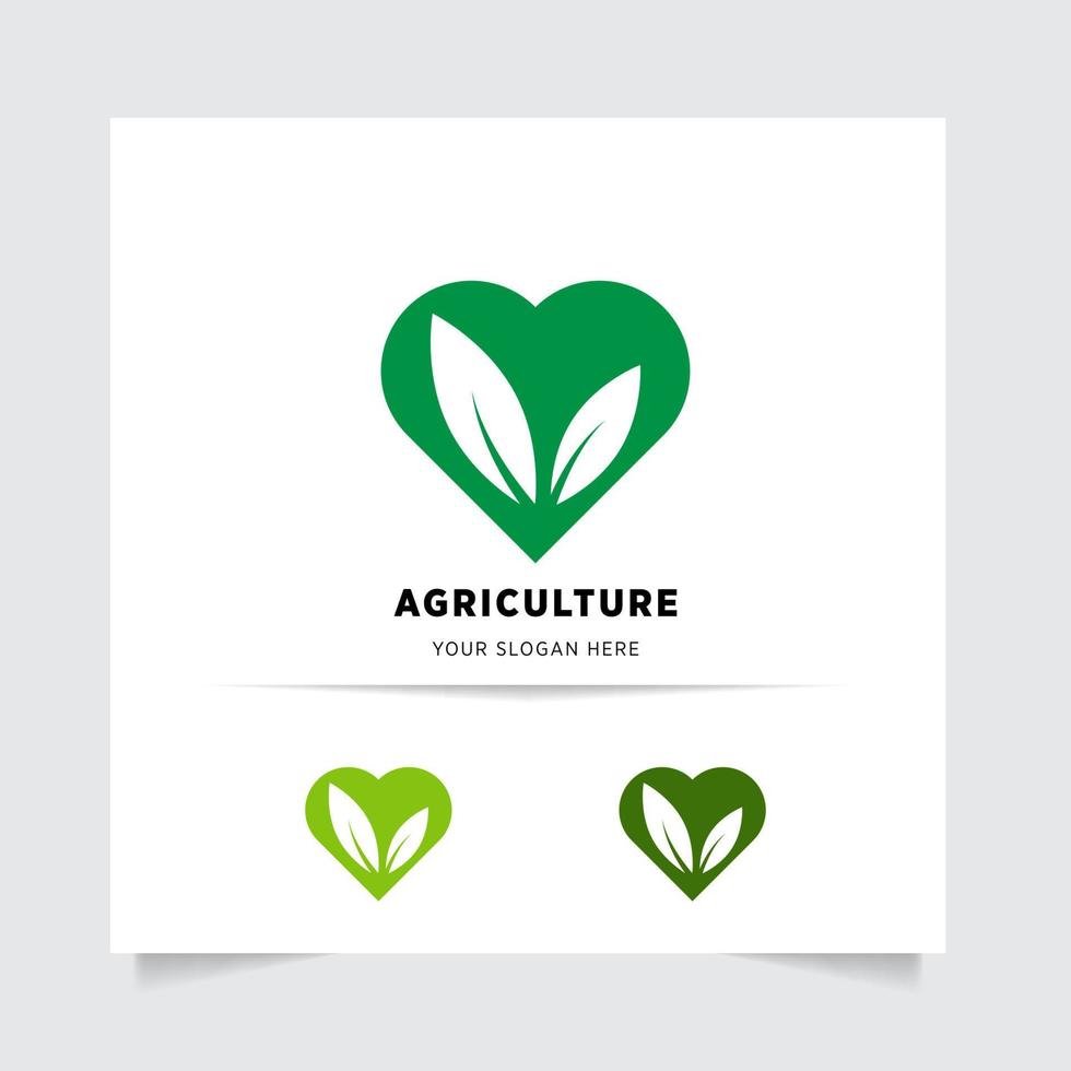 plat emblème logo conception pour agriculture avec le concept de vert feuilles vecteur. vert la nature logo utilisé pour agricole systèmes, Les agriculteurs, et plantation des produits. logo modèle. vecteur