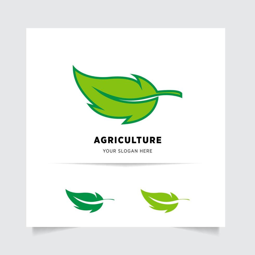 plat emblème logo conception pour agriculture avec le concept de vert feuilles vecteur. vert la nature logo utilisé pour agricole systèmes, Les agriculteurs, et plantation des produits. logo modèle. vecteur