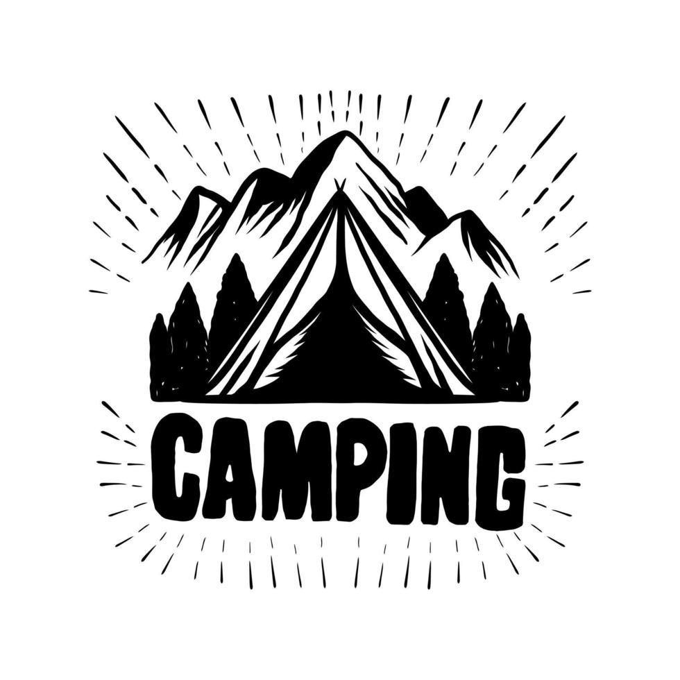 illustration vectorielle aventure été camping vecteur
