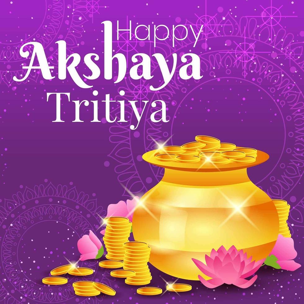 heureux concept akshaya tritiya vecteur