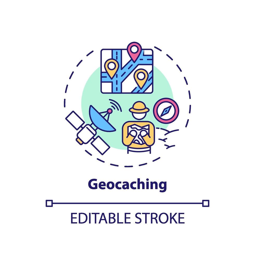 icône de concept de géocaching vecteur