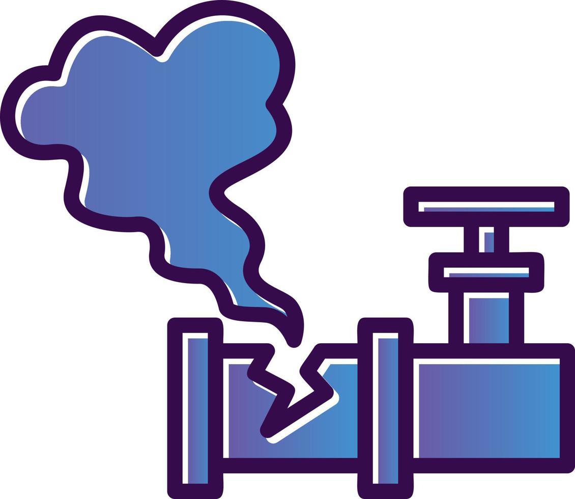 conception d'icône de vecteur de fuite de tuyau de gaz