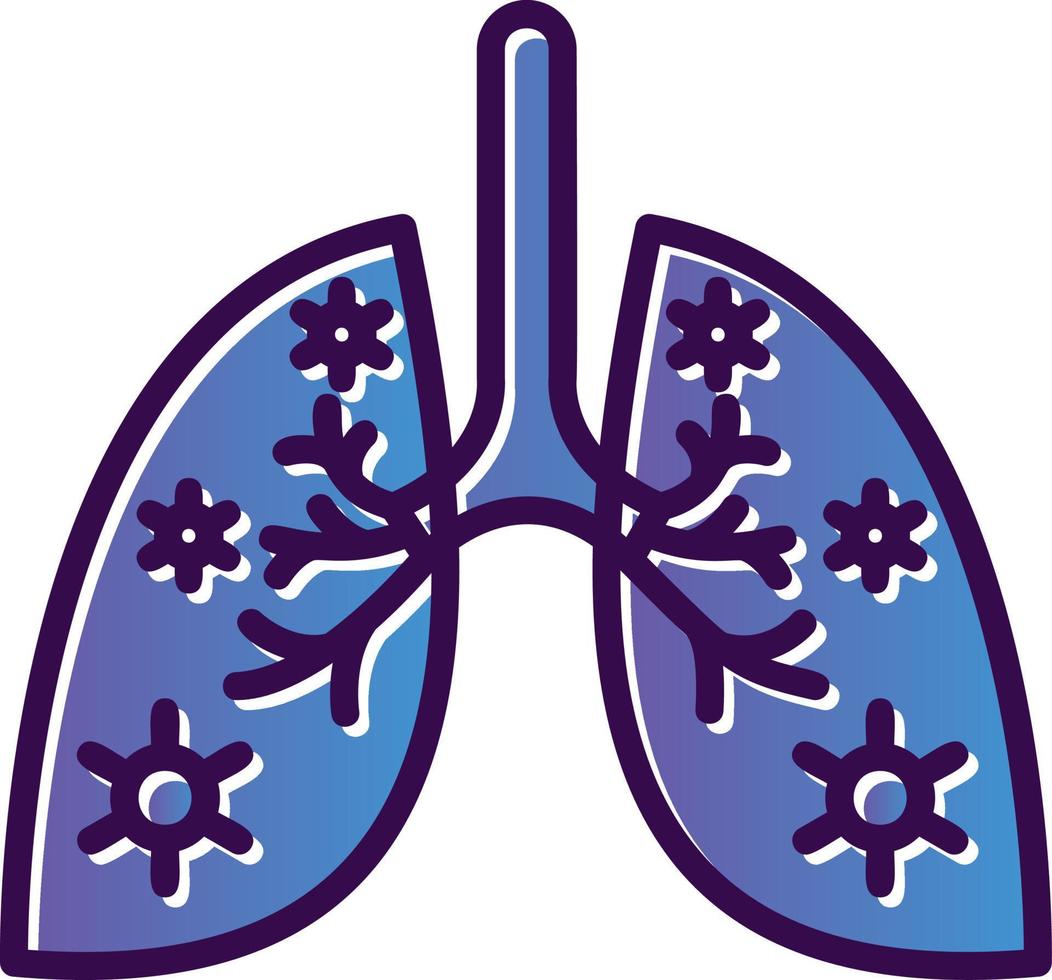 conception d'icône de vecteur d'infection des poumons