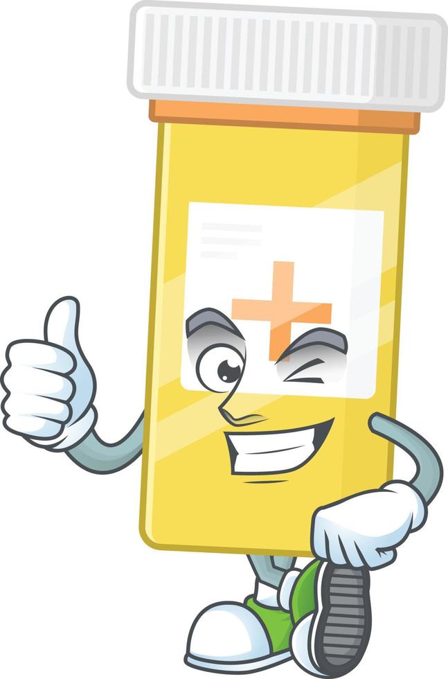 médicament bouteille dessin animé personnage vecteur