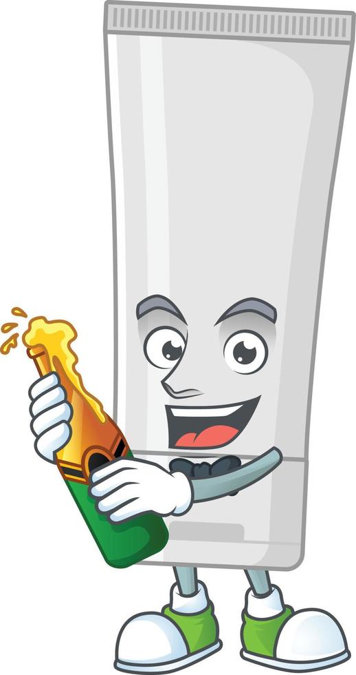 blanc Plastique tube dessin animé personnage vecteur