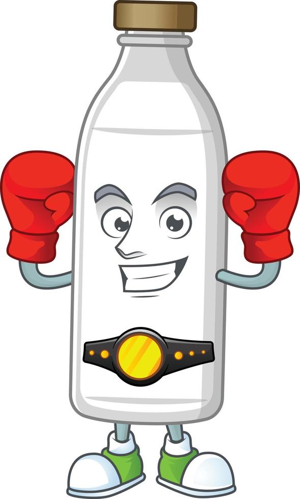 Lait bouteille dessin animé personnage vecteur