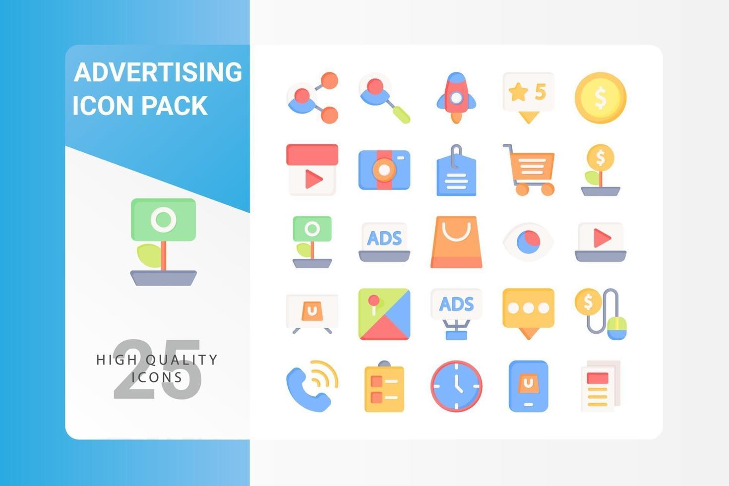 pack d'icônes publicitaires pour la conception de votre site Web, logo, application, interface utilisateur vecteur