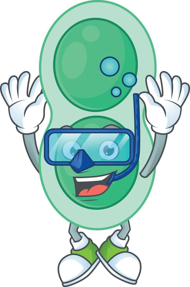 dessin animé personnage de vert streptocoque pneumonie vecteur