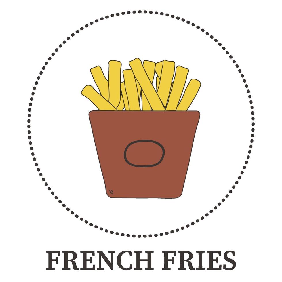 Résumé des frites sur fond blanc - vecteur